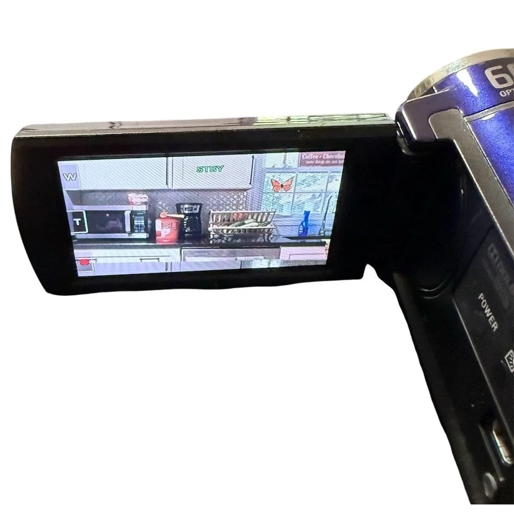 Sony Handycam Digital Camcorder Blue 60x Optical Zoom 4GB w/ Adapter Cable
